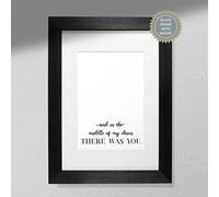 Hygge Creations Impresión tipográfica, 230 g/m², mate, papel liso de bellas artes, blanco, marco negro A4 con paspartú A4