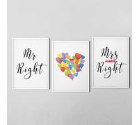 Hygge Creations Mr Right & Mrs Always Right (paquete de 3) - A4 marco blanco
