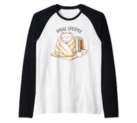 Hygge Lifestyle Cozy Cat Books Café Lectura Estética Camiseta Manga Raglan
