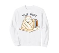 Hygge Lifestyle Cozy Cat Books Café Lectura Estética Sudadera
