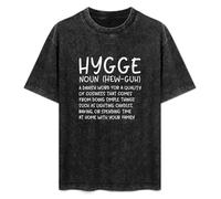 Hygge Noun Definition Danish Cozy Simple Home Unisex T-Shirt Printed tee Graphic Top Men Black Shirt L