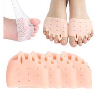 Hyggear Hyggear - 2/4 pares de correctores de juanetes, de silicona Hyggear, separadores de dedos Hyggear, transpirables, suaves, para mujer (color piel)