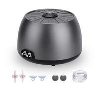 hygger Aquarium Air Pump Quiet <35 dB Fish Tank Air Pump with 2 Outlets, 5W/8W Adjustable Aquarium Oxygen Aerator with Air Stone Accessories