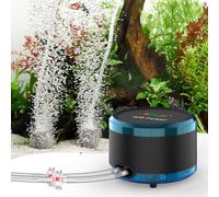 hygger Bomba Aire Acuario, 4W/8W Dual Outlet Powerful Fish Tank Oxygen Air Pump, Regulable Ossigenatore per Acquario Up to 450L/750L Aquariums (8W)