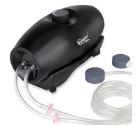 Hygger Bomba Aire Acuario, 5W Bomba de Aire Acuario Regulable de Oxígeno con 2 Salida para Acuario, Cuenco para Peces con Manguera de Aire Válvula Antirretorno