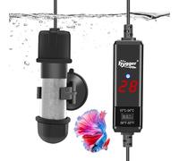 Hygger Calentador de Acuario Mini Calentador de Tanque de Peces, Calentador de Vidrio Sumergible, Controlador de Temperatura Ajustable 15-34 ℃, Mini Varilla de calefacción de Acuario (50W)