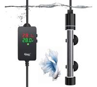 hygger Calentador de acuario sumergible ajustable de 200 W, calentador de tortuga de acuario para agua salada de agua dulce de 75 a 151 litros, modos de precisión y ahorro de energía
