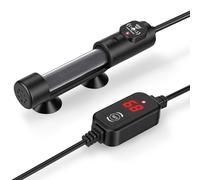 hygger Calentador sumergible para acuario, pequeño calentador de pecera ajustable con 2 ventosas, controlador de temperatura, protección contra sobretemperatura fuera del agua para agua dulce salada