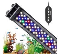Hygger Clip On Iluminación para Acuario,Luz Acuario Plantado,18W 24/7 Ciclo de Luz Acuario LED con Espectro Completo con Monitor, 7 Colores,Temporizador Ajustable,3 Modos para Tanque de 45-60cm