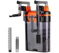 Hygger Filtro Acuario, 380 L/H 6W Filtro Acuario Extern, Silencioso Filtro Acuario Mochil con Boquilla de Pico Pato Salida de Tubo Ducha, Ajustable Aquarium Filter para Tanque de 40-75L