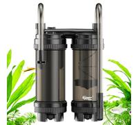 hygger Filtro externo para acuario de 9 W, filtro de agua de doble flujo, 450 l/h, para colgar en el acuario, para recogida de peceras de 27 a 74 L, descarga de residuos para agua dulce y salada