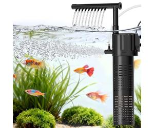 Hygger Filtro Interior Acuario, 800L/H 10W Ajustable Fish Tank Filter, Quiet Power Aquarium Internal Filter de Agua para 55-110 litros Freshwater and Saltwater Aquariums