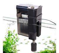 Hygger Hang on Filtro Acuario,7W Externo Filtro Acuario,580L/H Ultra Silencioso Aquarium Filter con Cámara Filtro Doble Capa, Flujo de Agua Ajustable Fish Tank Filter para Depósitos de 75-185L Tanks