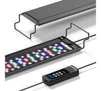 hygger Iluminación para Acuario, 26W Luz Acuario Plantado con Multi Timer, 24/7 Natural Mode Fish Tank LED Light Ajustable Brillo, Lámpara de Acuario con Soportes Extensibles for 45-60cm Tanks