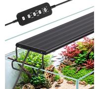 hygger Lámpara LED para acuario 24/7, temporizador de acuario de 33 W, iluminación de espectro completo con soportes, 12 colores y 9 niveles de brillo para agua dulce (118-137 cm)