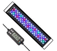 Hygger Luz Acuario,Luz Acuario Plantado,42W 24/7 Ciclo de Iluminación Luz LED Acuario con Espectro Completo con Monitor LCD, 7 Colores,Temporizador Ajustable,3 Modos para Tanque de 121-137cm