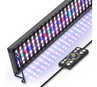 Hygger Luz LED de acuario de 14 W, iluminación de espectro completo para acuarios con modo de ciclo nocturno 24/7 días, temporizador de encendido automático, brillo ajustable, 7 opciones de color