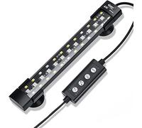 hygger Luz LED para Acuario Submarino en Modo 24/7, Luz de Espectro Completo Oculta para Acuarios con 3 Filas de Perlas, 7 Colores, Luminosidad Ajustable con Temporizador (8W)