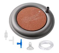 hygger Nano AirStone - Piedras de aire para acuario de 3.4 pulgadas que hacen pequeñas burbujas, difusor de oxígeno disuelto ultra silencioso con base de acero inoxidable para acuarios hidropónicos