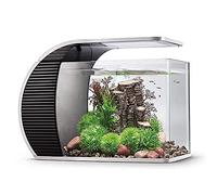 Hygger - Set de acuario de vidrio LED Fish Tank, 19 litros, acuario panorámico con frontal curvo y filtro oculto, iluminación LED (3 modos de color para elegir)