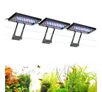 hygger Three Channel Clip On Iluminación LED para Acuario, 36W Luz LED Acuario, 24/7 Lighting and DIY Mode with 7 Colors, Ajustable Brillo Fish Tank LED Light de 115-227L Tanks(3)