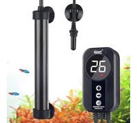 Hygger Titanium Calentador de Acuario 200W,Sumergible Calentador de Acuario con Digital Display, Titanium Fish Tank Heater for 114-152L Saltwater and Freshwater Aquariums