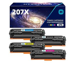 Hyggetech 207X Toner con Chip Compatible de Repuesto para HP 207X 207A Multipack (W2210X W2211X W2212X W2213X) para HP Color LaserJet Pro M255dw M282nw M283fdn M255nw M282 M283
