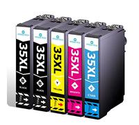 Hyggetech 35XL Cartuchos de Tinta Compatibles para Epson 35XL Cartuchos de Tinta Compatibles con Epson Workforce Pro WF-4720DWF WF-4725DWF WF-4730DTWF WF-4740DTWF (2 Negro, Cian, Magenta, Amarillo)