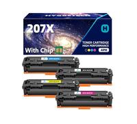 Hyggetech Cartucho de tóner 207X con Chip Compatible para HP 207X 207A Tóner para HP Color LaserJet Pro M255dw M282nw M283fdn M255nw M255nw M282 M282 M283 W2210X W2211X W2212X W2213X
