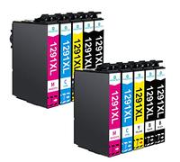 Hyggetech Cartuchos de impresora compatibles con Epson T1291 T1292 T1293 T1294 cartuchos compatibles con Epson Workforce WF-3520 WF-3540 Stylus SX230 SX235W SX420W SX425W SX435W BX535WD
