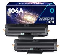Hyggetech Tóner 106A W1106A compatible con HP Laser 107w 107a 107r 135a MFP 137fwg 135wg 135w 137fnw - 2 negro