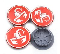 HYGGLY 4 Pieces Coche Tapas Centrales para Abarth 55mm, Tapas Centro Tapacubos Llantas Centro Tapas Centro de Rueda Resistente a los arañazos e Impermeable