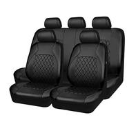 HYGGLY Cuero Coche Fundas Asientos para Audi A4 B7 Sedan 2004-2008, Impermeable Completo Juegos De Cubreasientos Delanteros Y Traseros Protector Interior Accesorios,Black/A