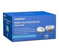 HygiCare Paquete económico de 100 bolsas de inodoro ampliadas, a prueba de fugas, grado médico, bolsa de inodoro portátil que se adapta a todas las sartenes y cubos de inodoros, bolsas intercaladas en