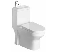 HYGIE - Inodoro combinado con lavabo, salida vertical y horizontal, color blanco