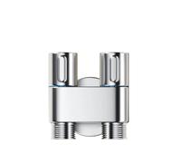 Hygienic shower toilet bidet sprayer shower head double outlet angle valve wall-mounted double outlet bidet toilet accessories(Silver-dual control)