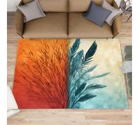 HYGIUID Alfombra de plumas de hielo y fuego, 140 x 200 cm, alfombra de pelo corto, antideslizante, fácil cuidado, para dormitorio de niños, comedor