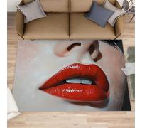 HYGIUID Alfombra sexy de labios rojos para sala de estar, 160 x 200 cm, alfombra de suelo para mujer, pintura al óleo, alfombras de dormitorio, alfombras suaves antideslizantes para guardería, oficina