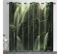 HYGIUID Cortinas de granja de ruinas de la selva, cortina divisora de habitación de ruinas antiguas, cortinas opacas para ventanas de dormitorio, decoración del hogar de hotel, 55 x 90 pulgadas, 2