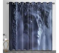 HYGIUID Cortinas opacas térmicas de escultura de piedra para dormitorio de niñas, diseño de retrato, cortina moderna para embellecer muebles y proteger el espacio, 66 x 72 pulgadas, 2 paneles