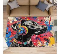 HYGIUID Felpudo de cocina Labrador Retriever, 60 x 90 cm, diseño de perro con dibujo de perro, para interiores y exteriores, lavable para pasillo, pasillo, dormitorio, mesita de noche