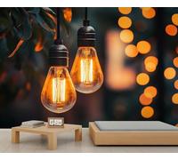 HYGIUID - Mural de bombilla retro con diseño de nostalgia, mural gigante para el hogar, sala de estar, comedor, decoración de pared (no autoadhesivo)