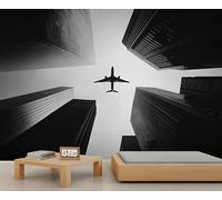 HYGIUID - Mural de ciudad, papel pintado de avión, moderno mural, panorámico, para oficina, recepción, estudio, telón de fondo, papel pintado fotográfico personalizado (no autoadhesivo)