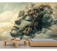 HYGIUID - Mural de integración natural, simbiosis surrealista, papel tapiz gigante 3D, escala comercial, cafetería, salón, galería (no autoadhesivo)