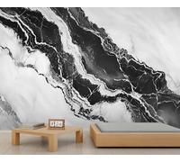 HYGIUID - Mural de mármol abstracto, papel tapiz minimalista de lujo, papel tapiz gigante 3D, escala comercial, cafetería, salón, galería (no autoadhesivo)