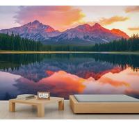 HYGIUID - Mural de paisajes de la naturaleza, lagos y montañas, papel pintado de paisajes, mural de pared HD, decoración artística para fotos, sala de estar, sofá, fondo de TV, póster personalizado