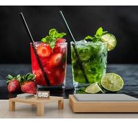 HYGIUID - Mural de tienda de bebidas, papel tapiz realista de naturaleza muerta, arte HD, decoración de fotos, sala de estar, sofá, fondo de TV, póster personalizado (no autoadhesivo)