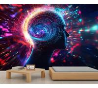 HYGIUID - Mural digital de cerebro con tecnología del futuro, mural de pared para hotel, póster personalizado, póster panorámico masivo (no autoadhesivo)