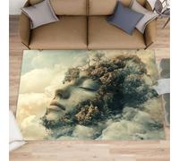 HYGIUID Nature Rugs - Alfombra para sala de estar, 120 x 170 cm, integración natural, alfombra de noche para dormitorio, simbiosis surrealista, alfombra de oficina, antideslizante, lavable, para