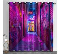 HYGIUID Street Art - Cortinas de graffiti para sala de estar, cortinas opacas con barra de graffiti urbano, cortina térmica abstracta de hip hop para habitación de niños y niñas, 46 x 54.4 pulgadas, 2